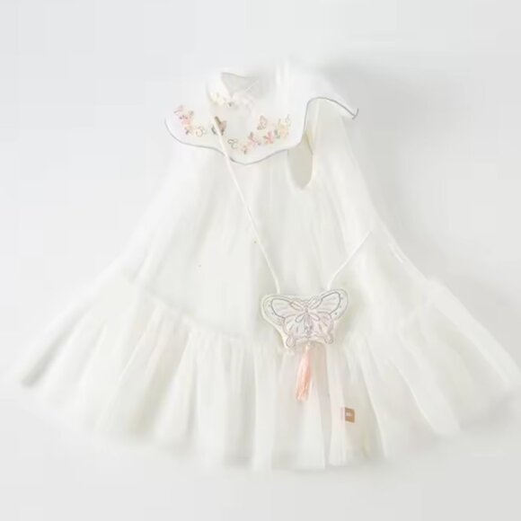 Beautiful White Dress with Embroidered Detail, Little Girls Dress - Picture 2 of 3